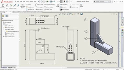 solidworks weld non sheet metal|solidworks weldment drawings.